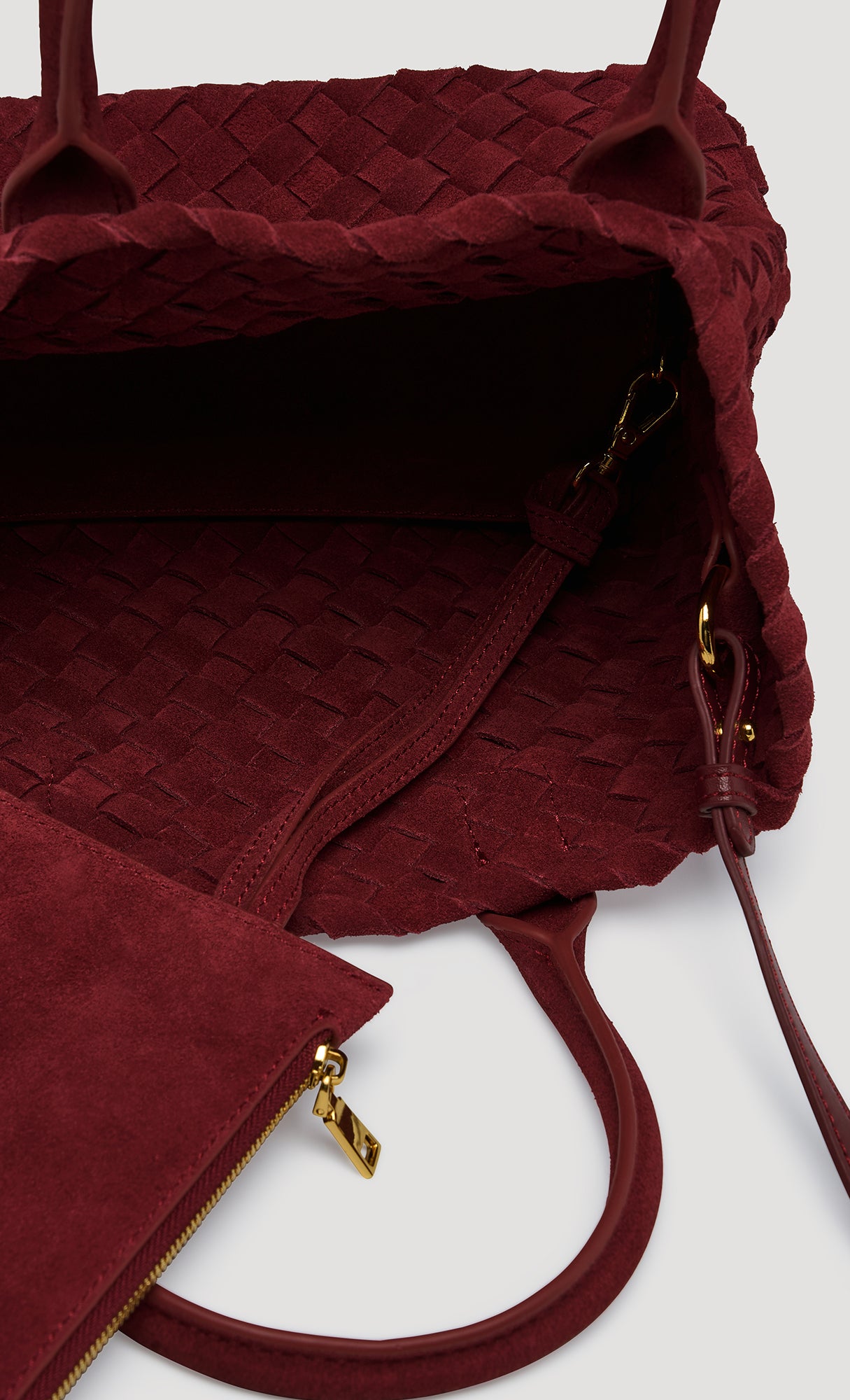 Weaving Leather Suede Mini Bag_Red