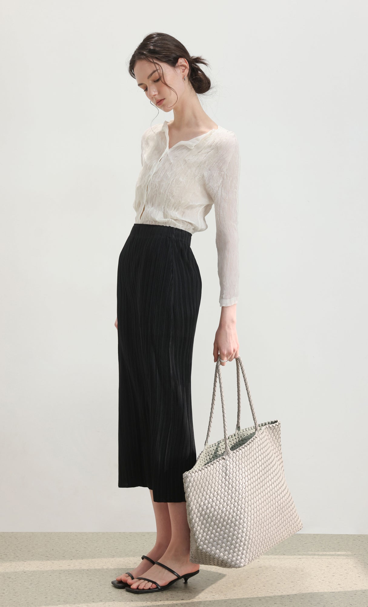 Ena weaving shopper bag_grey
