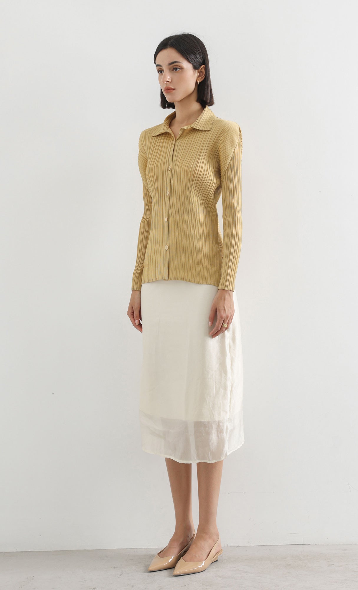 hush pleated shirts_camel