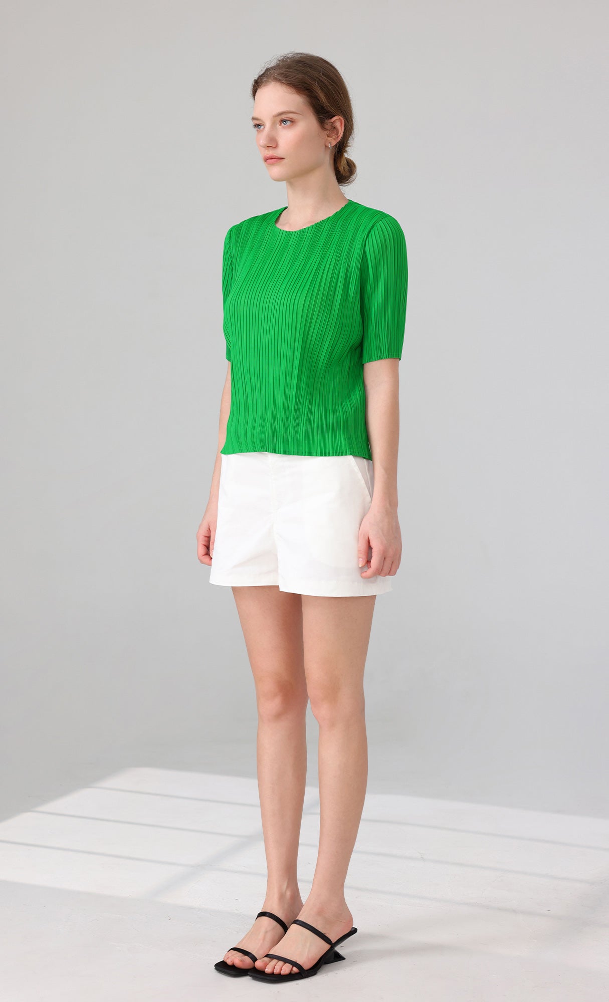 Parky Pleated Top_green