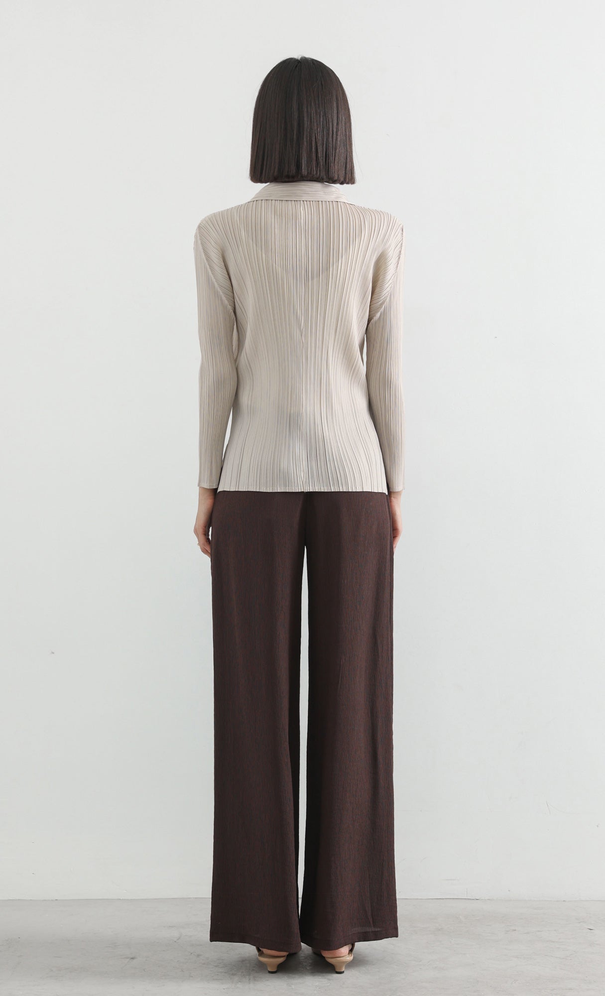 hush pleated shirts_beige