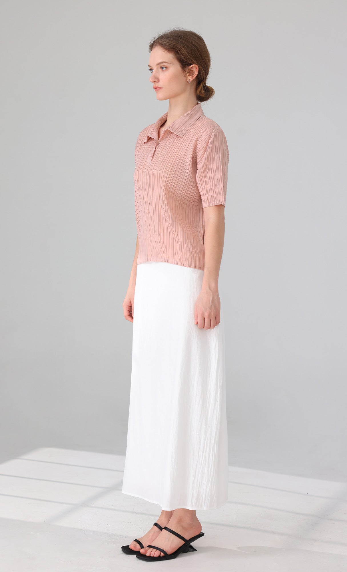 Essen Collard pleated Shirts_pink