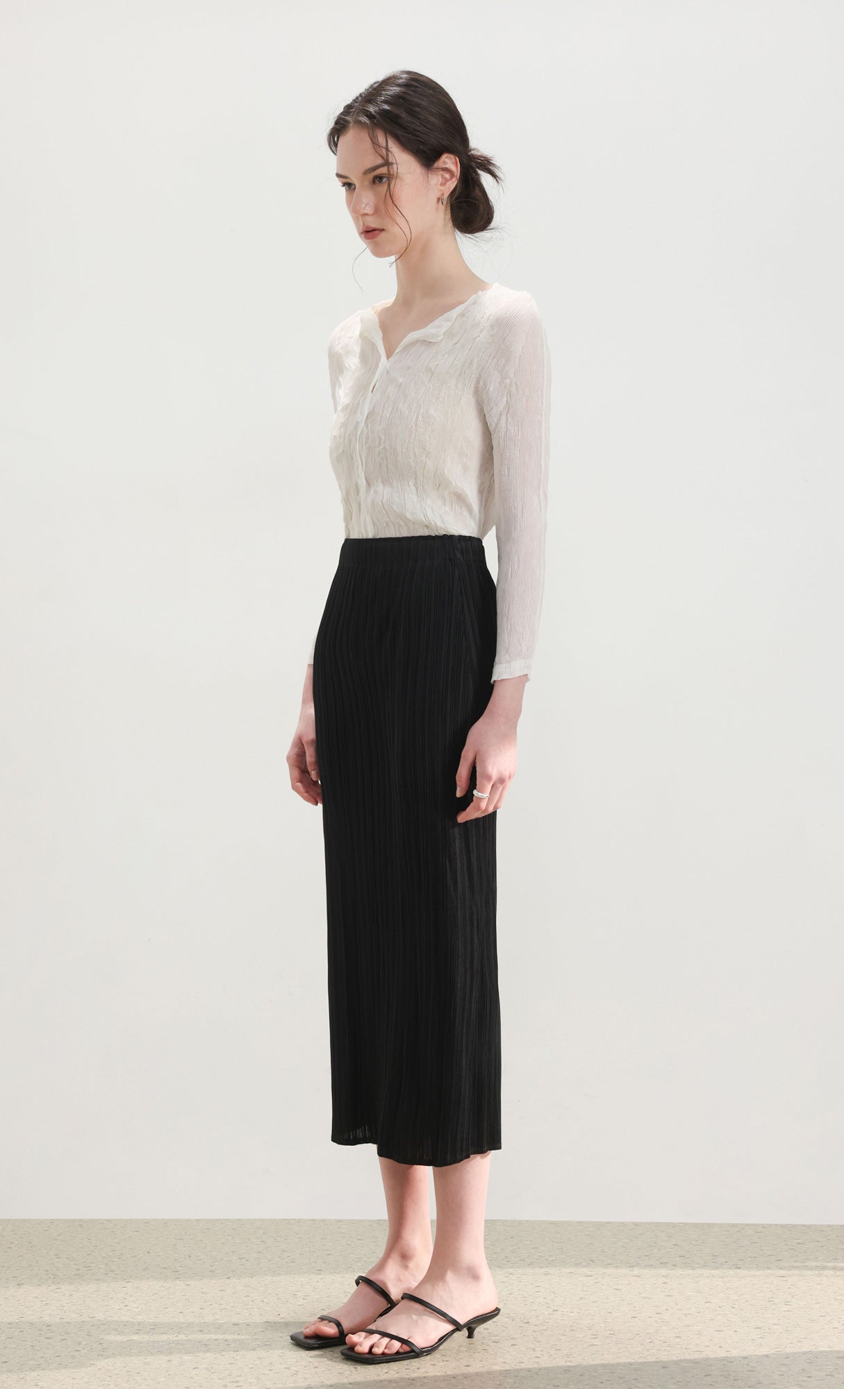 Ria pleated skirt_black