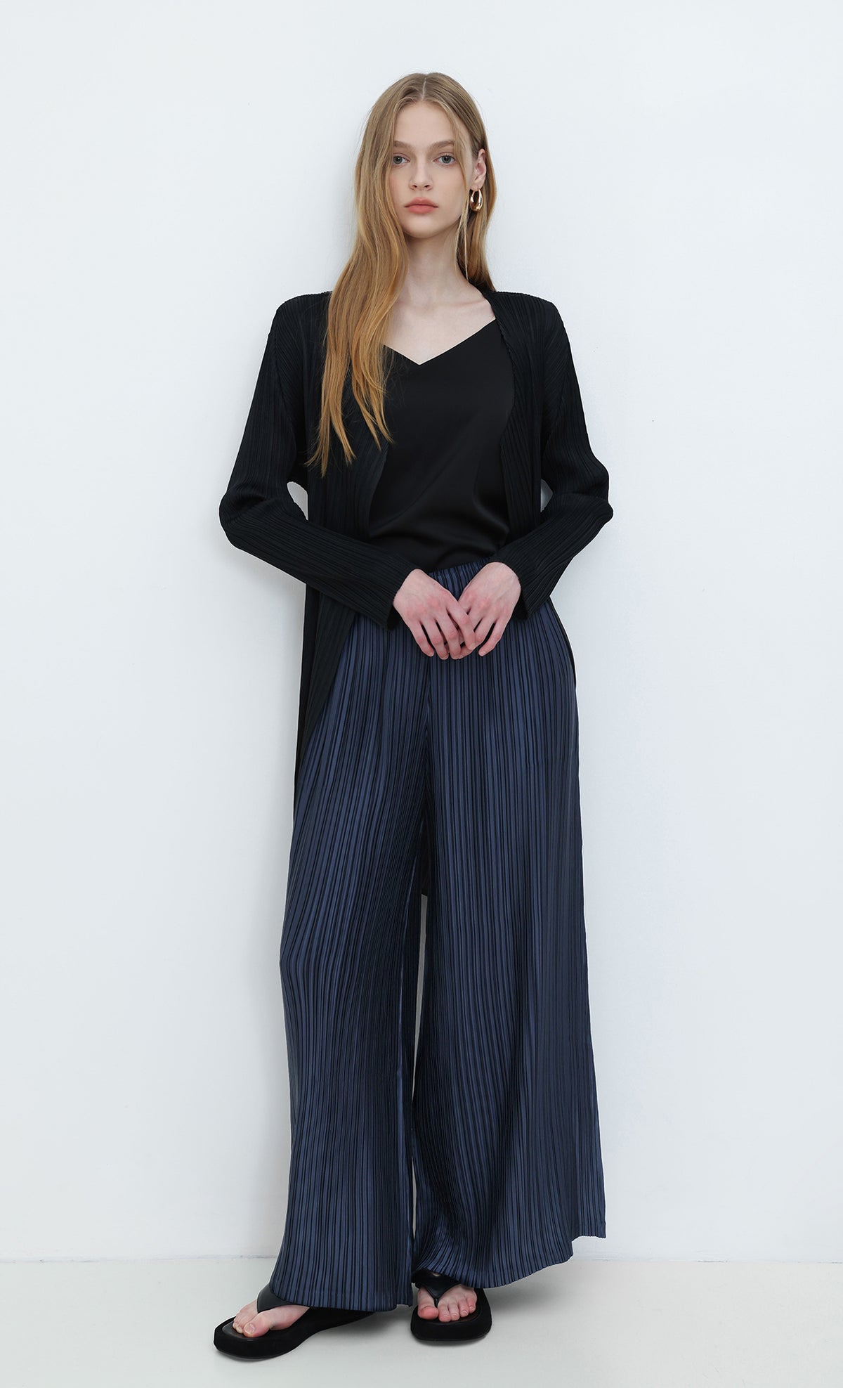 Core Satin Long Pants_Navy