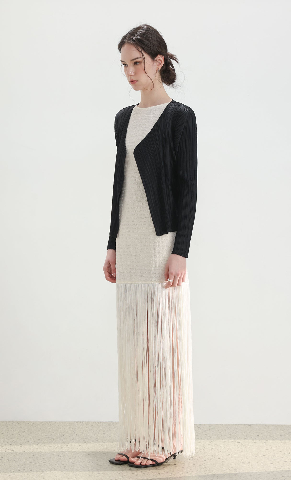 Pia pleated cardigan_black