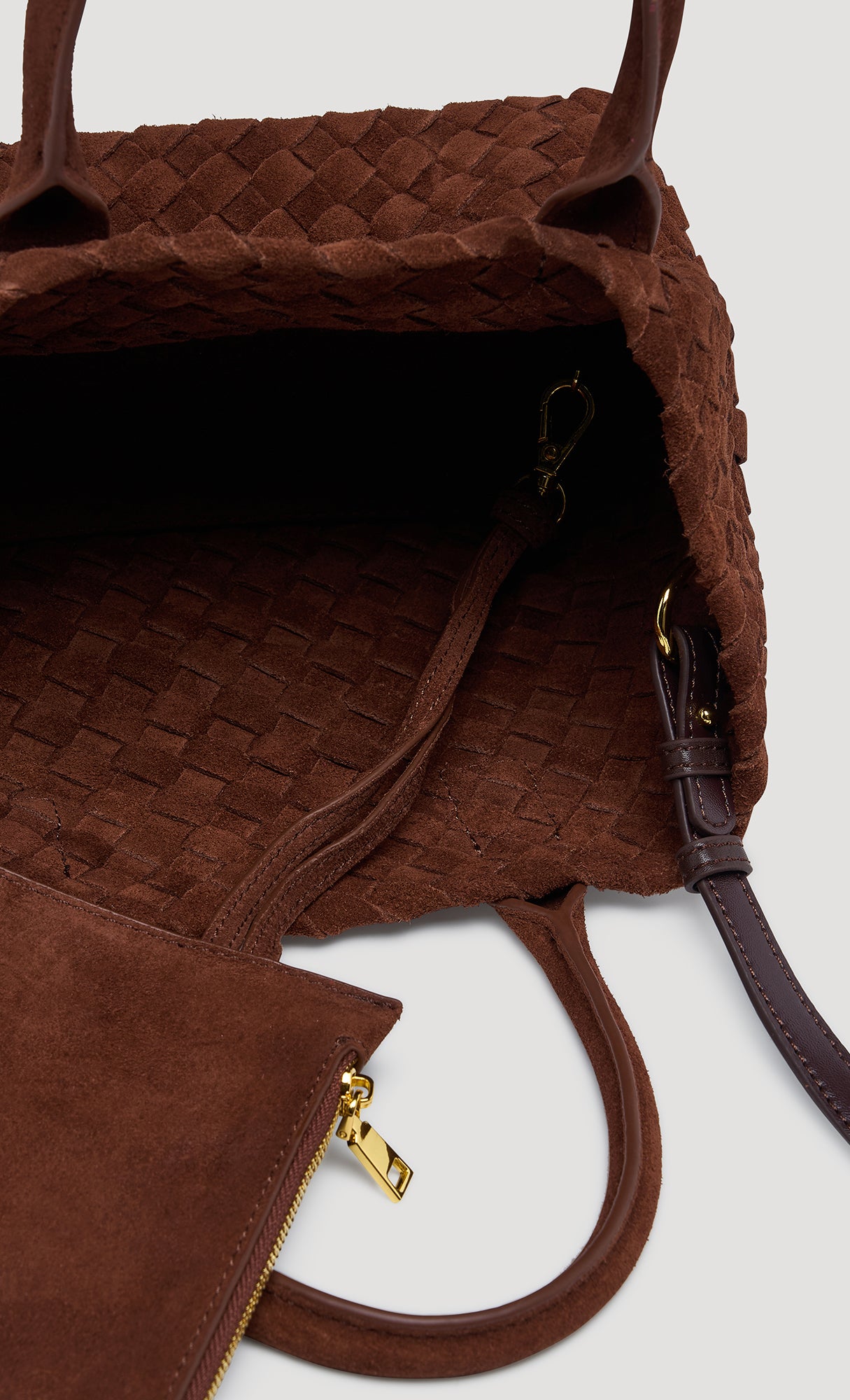Weaving Leather Suede Mini Bag_Brown