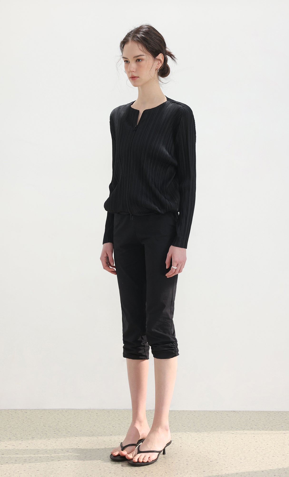 Lina pleated blouson jumper_black