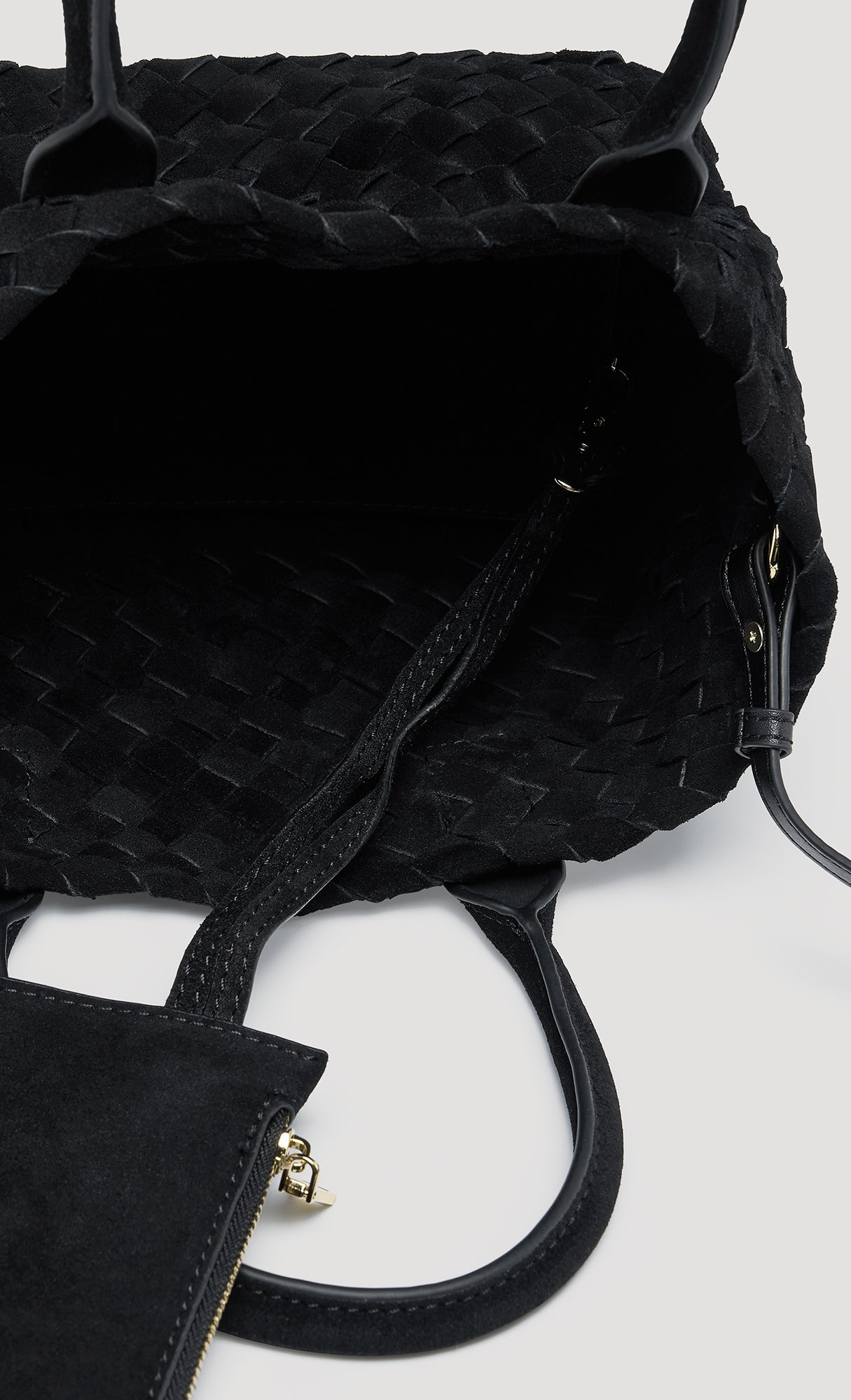 Weaving Leather Suede Mini Bag_Black