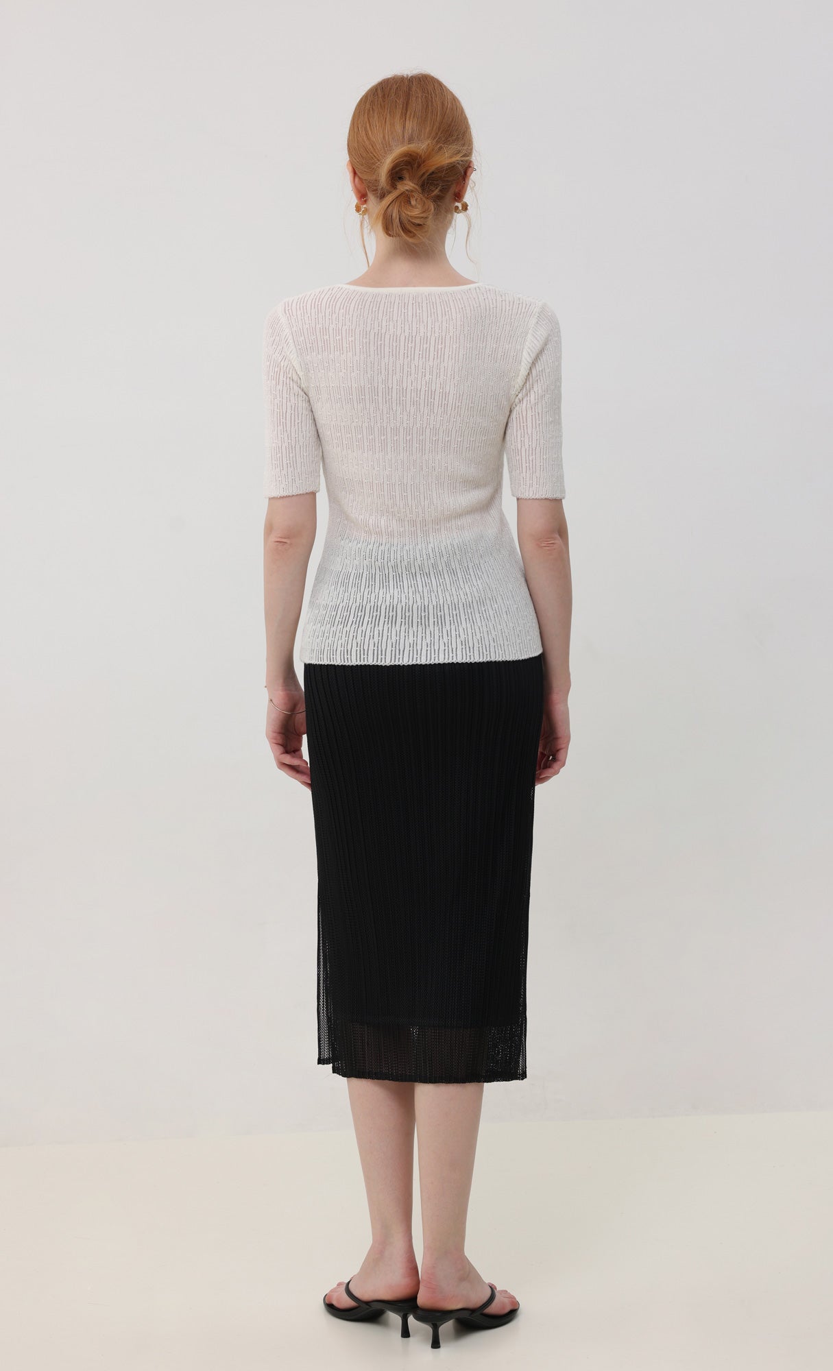Airy pleated skirt _black