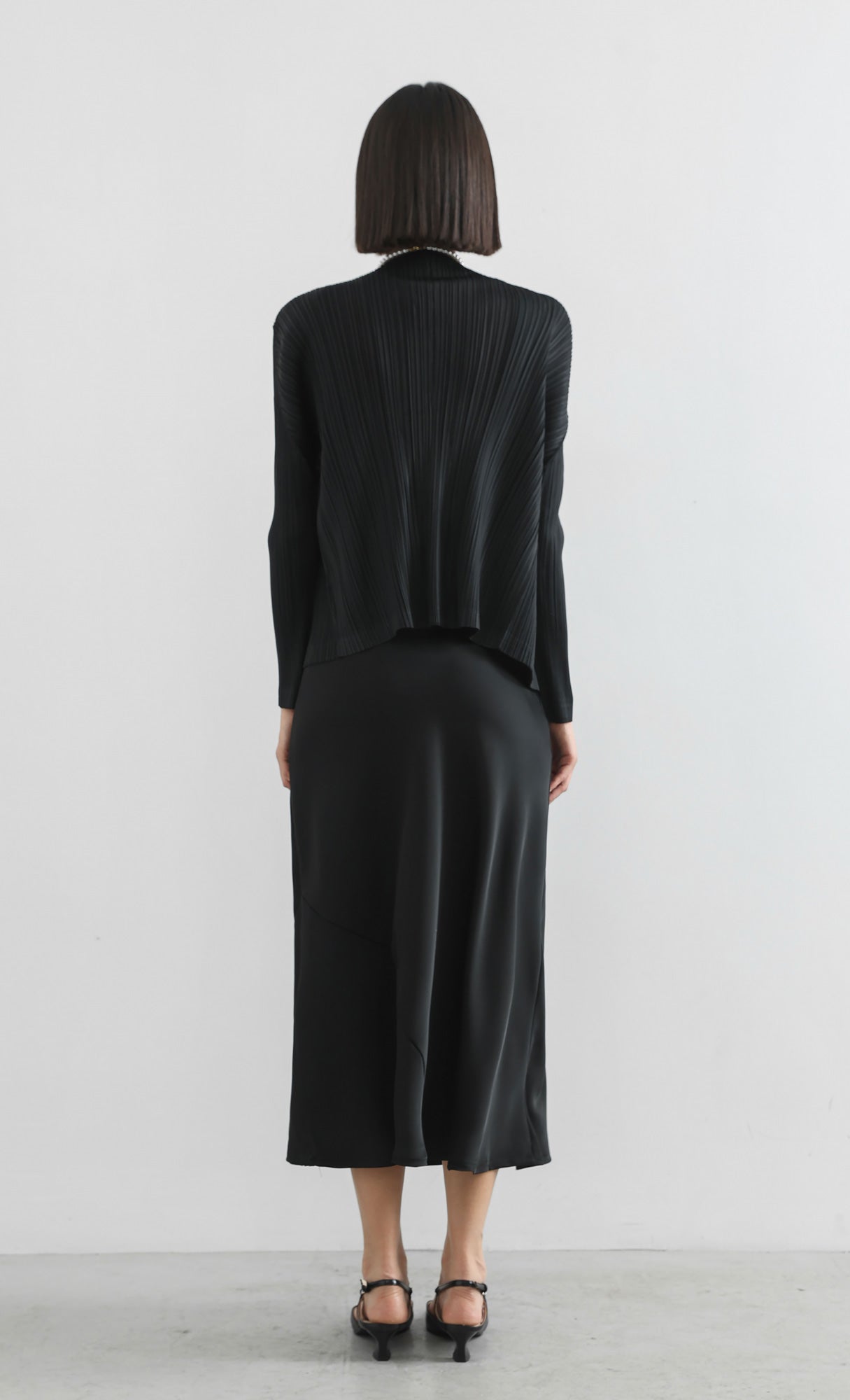 modi pleated cardigan_black