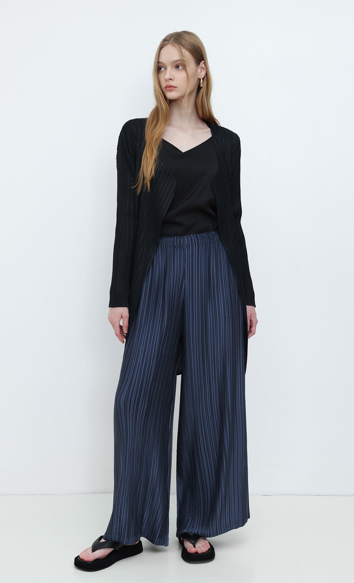 Core Satin Long Pants_Navy