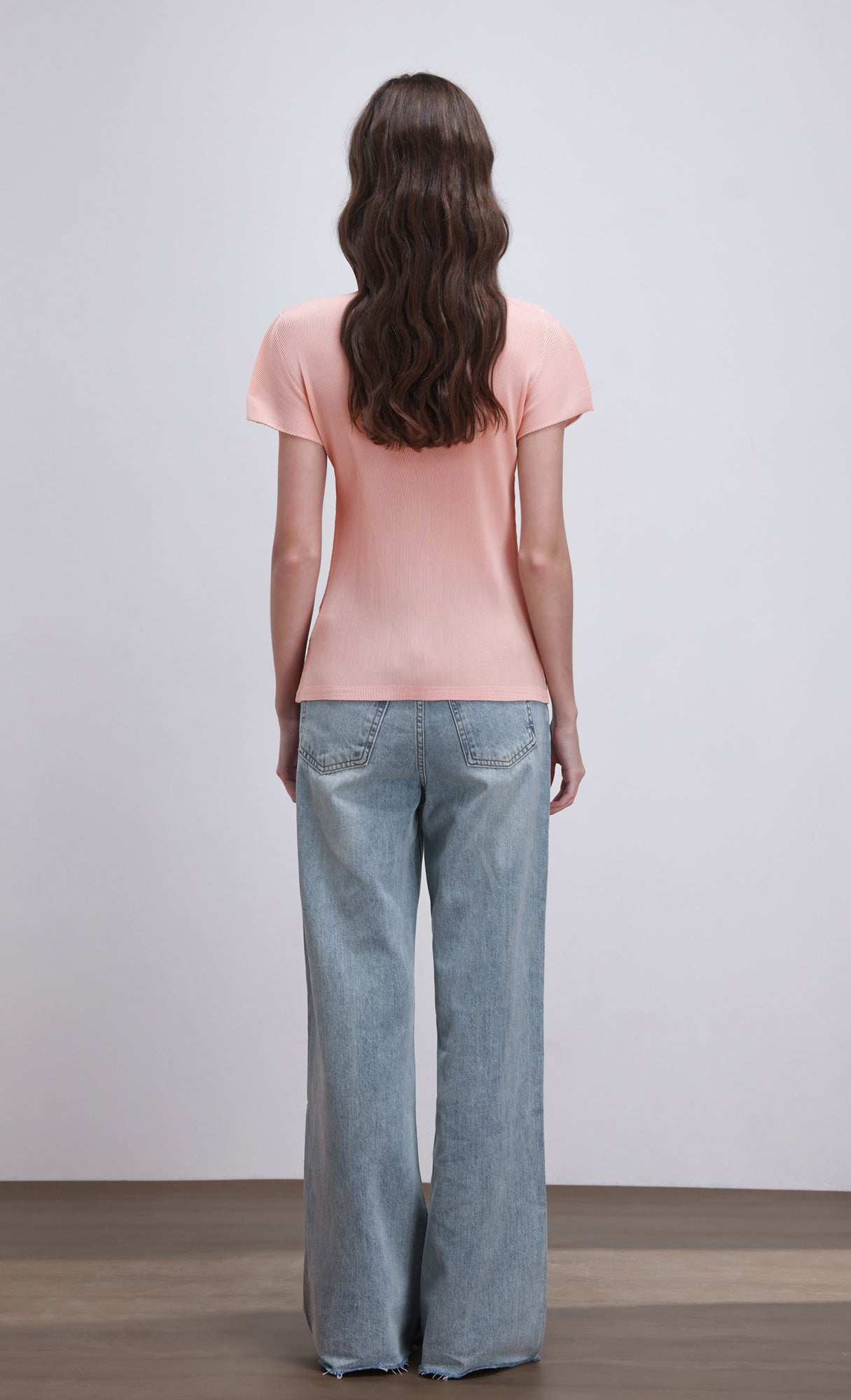 Lao pleated half neck top_pink