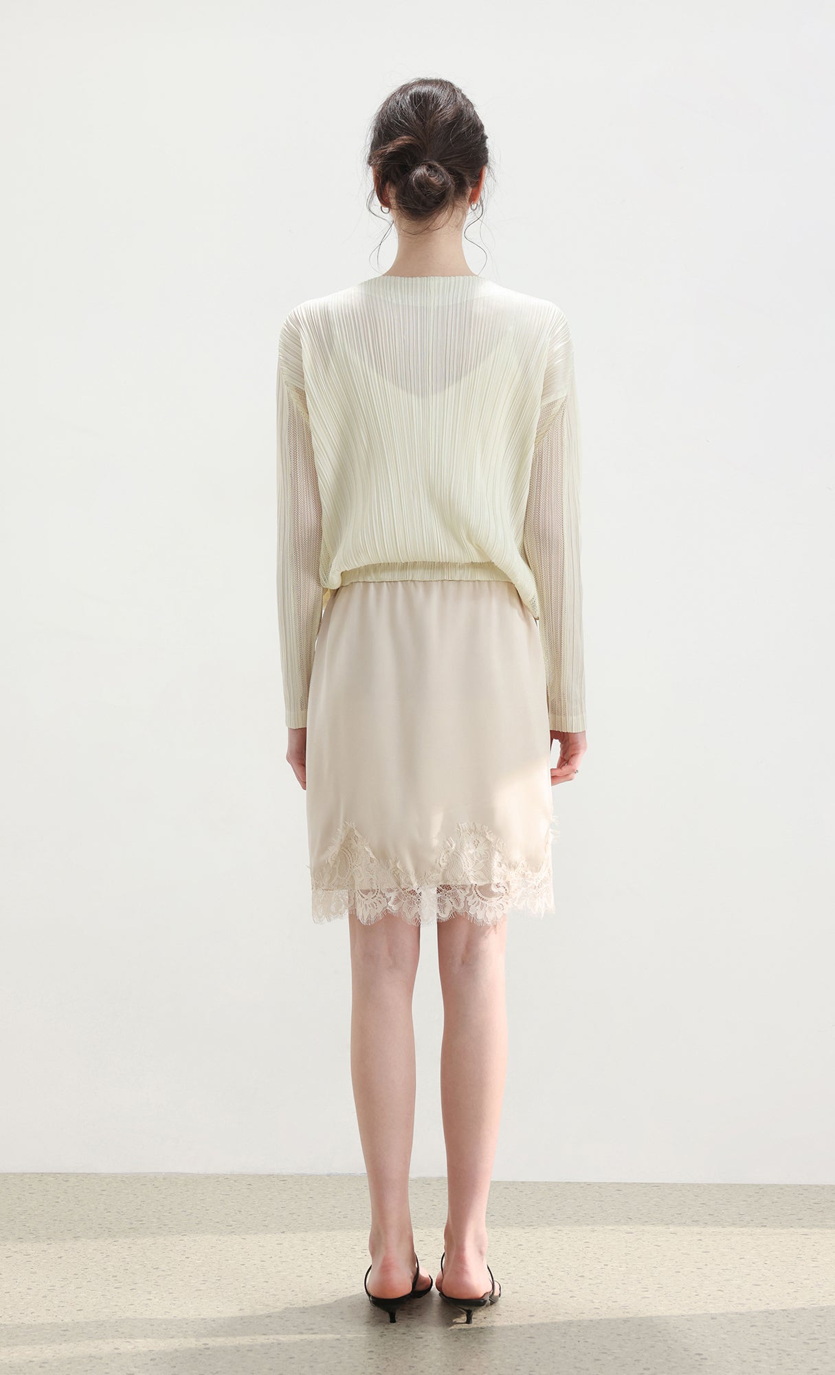 Lina pleated blouson jumper_ivory
