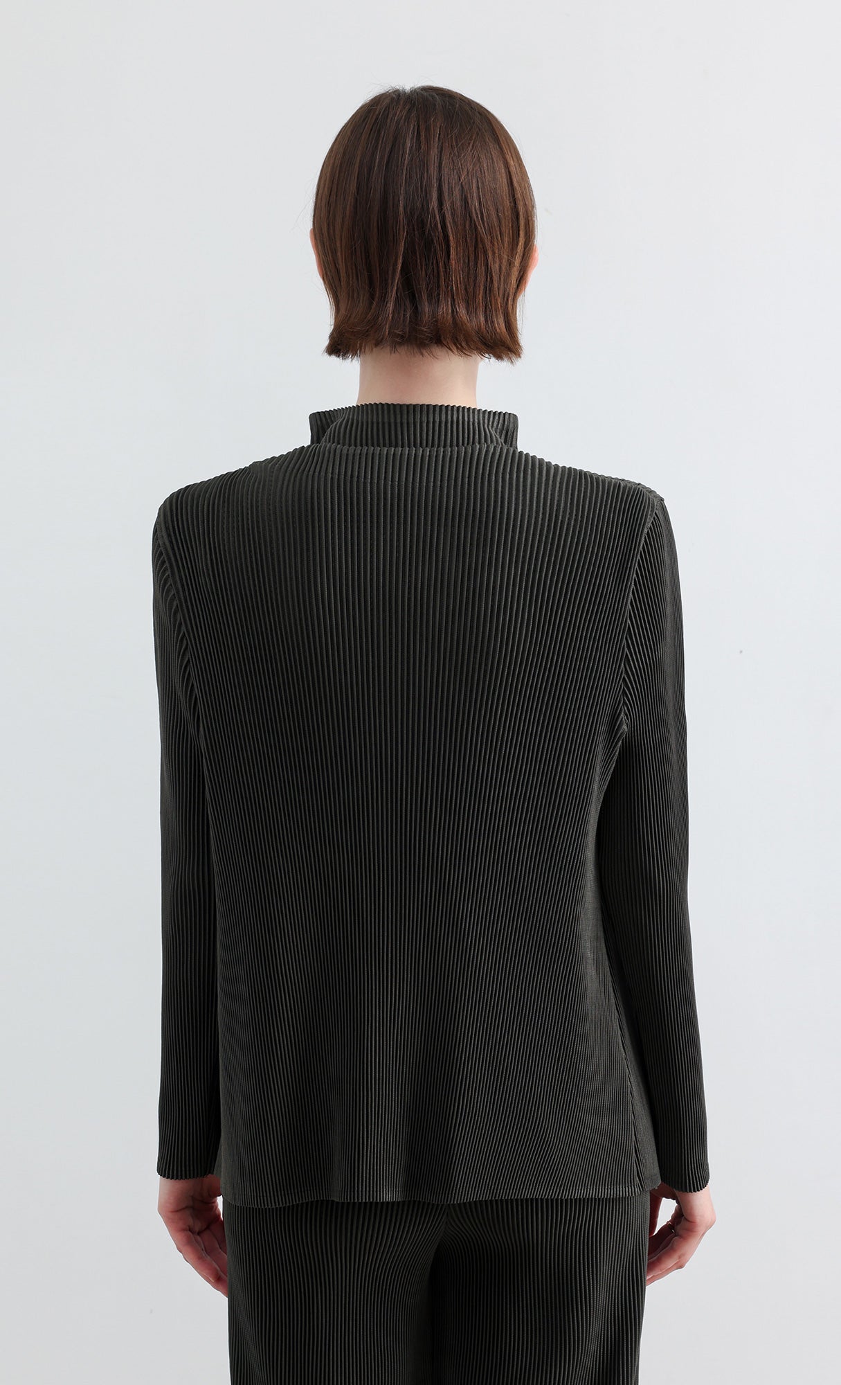 Essential Pleated Cardigan_Khaki