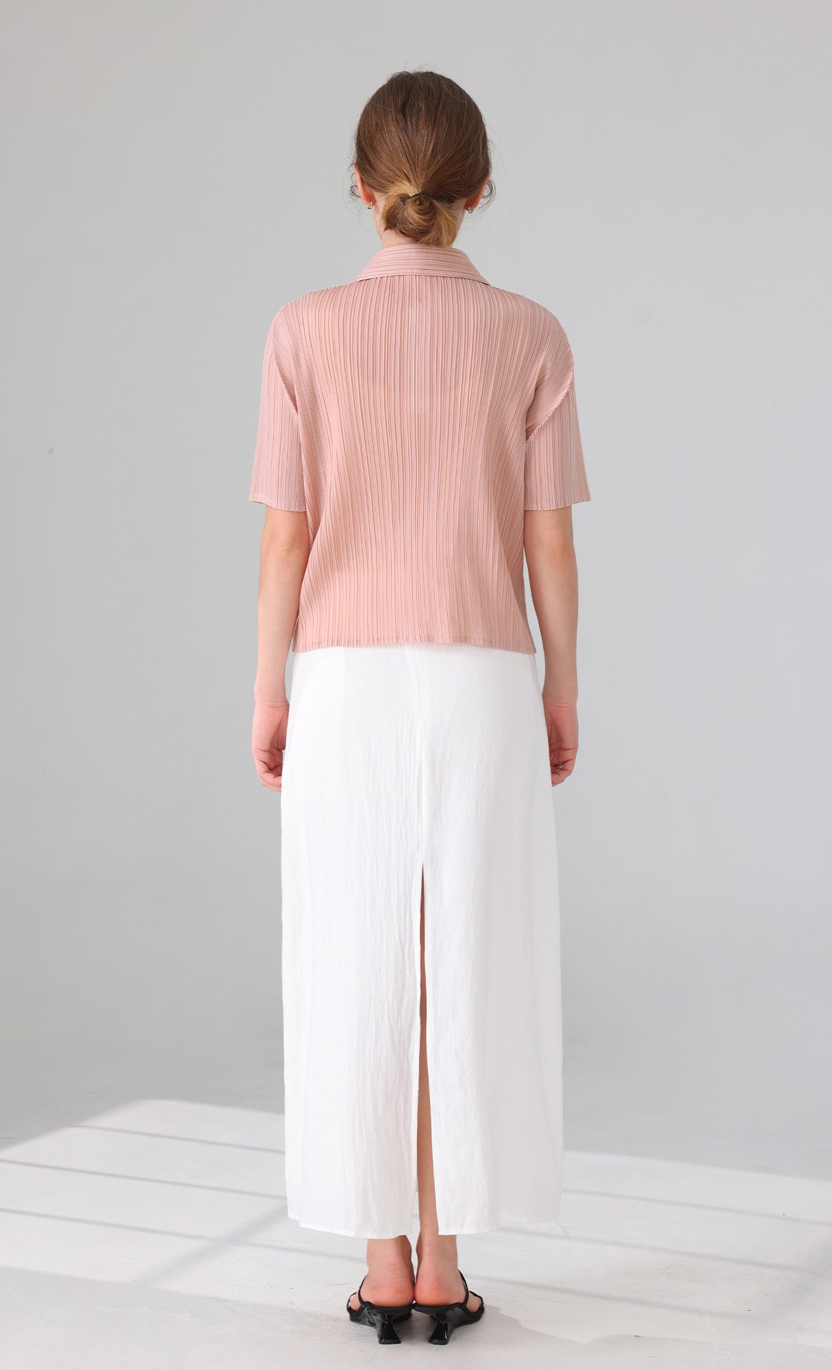Essen Collard pleated Shirts_pink