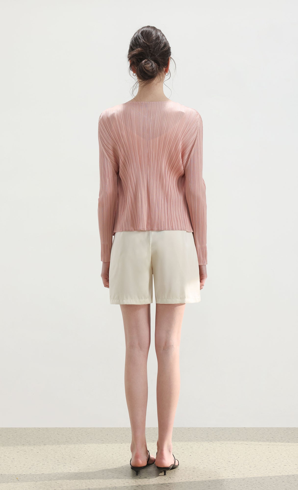Pia pleated cardigan_pink