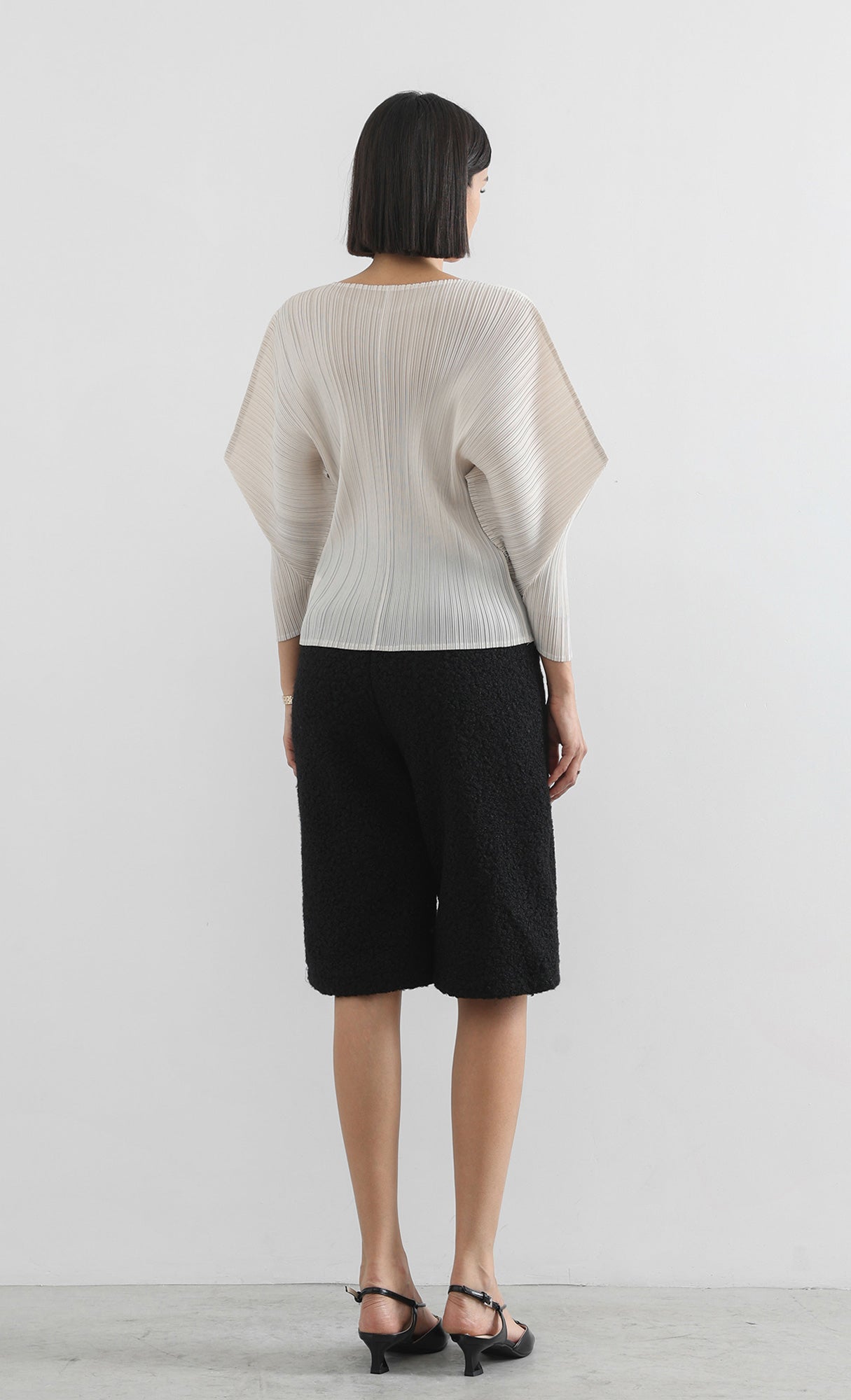 bloom pleated blouse_ivory