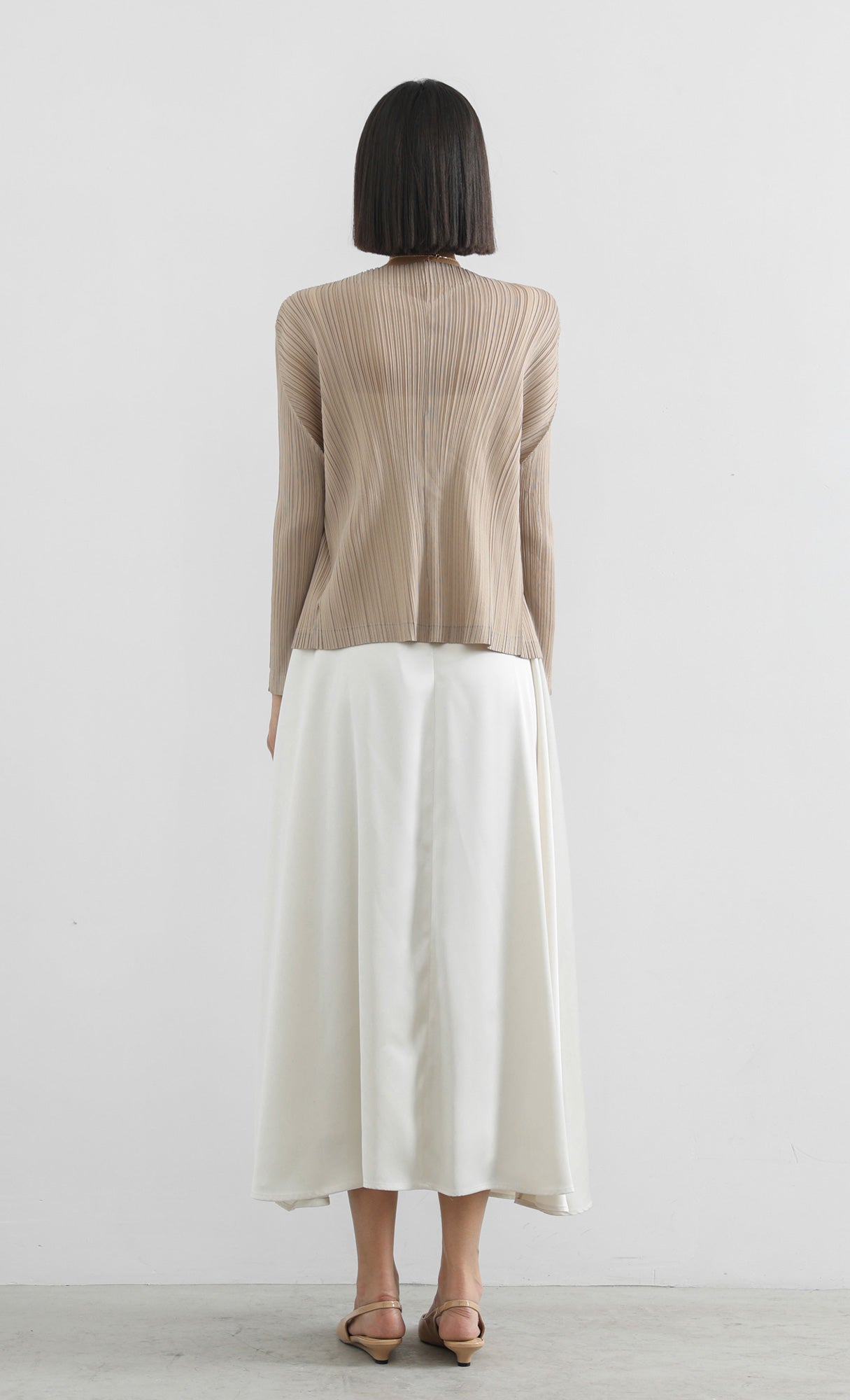 modi pleated cardigan_beige