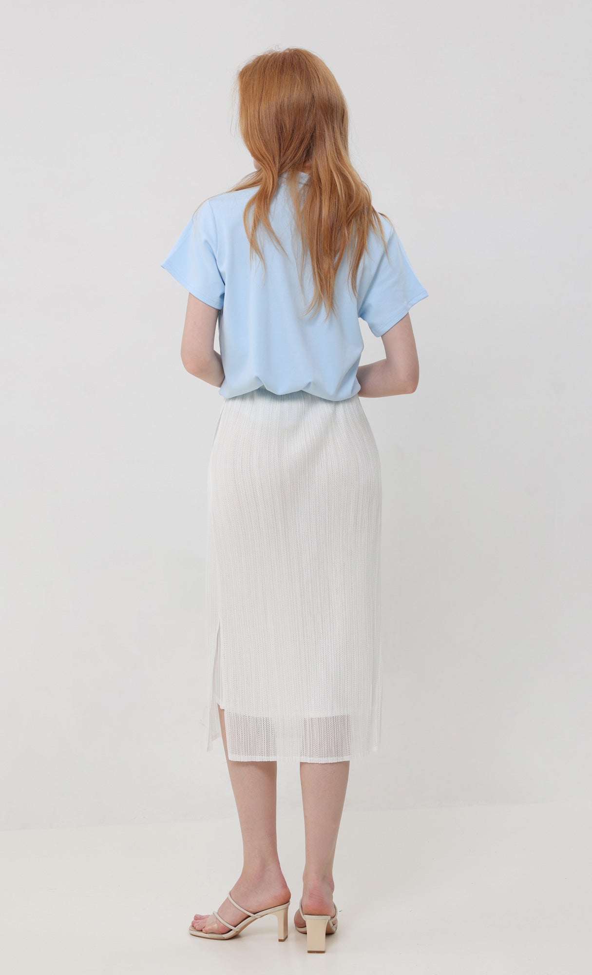 Airy pleated skirt _ivory