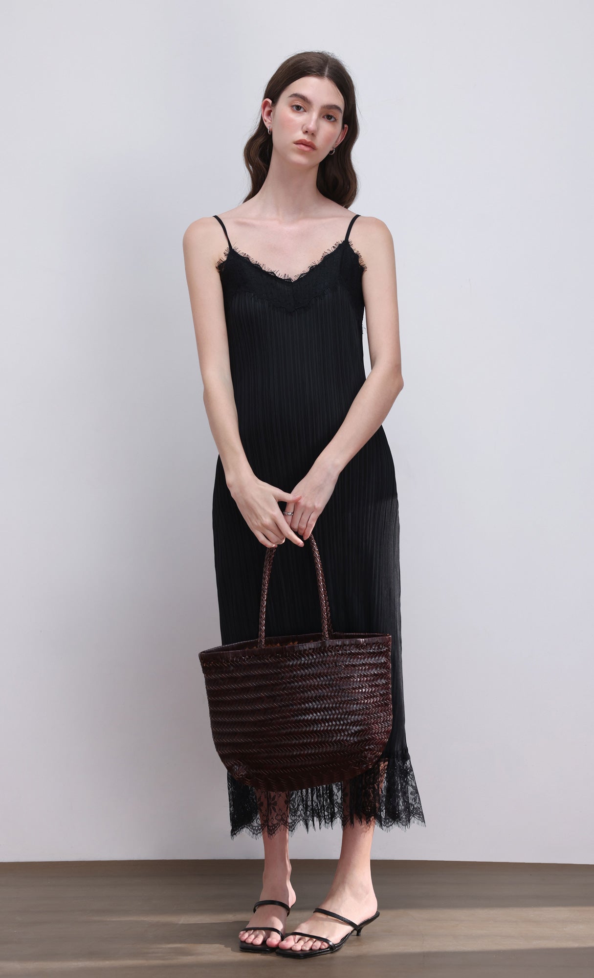 [Pouch SET] Kevin weaving leather shoulder bag_brown