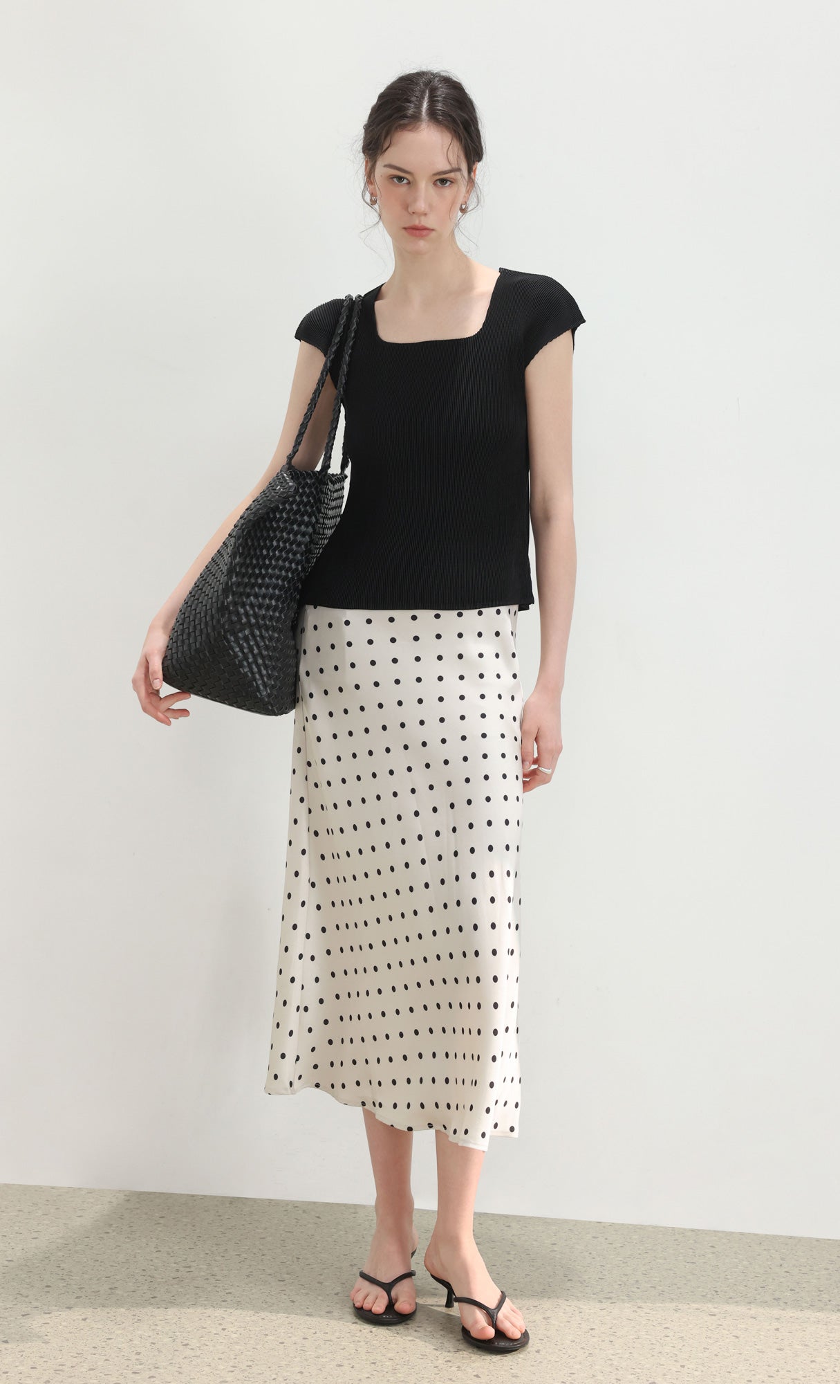 Ena weaving shopper bag_black