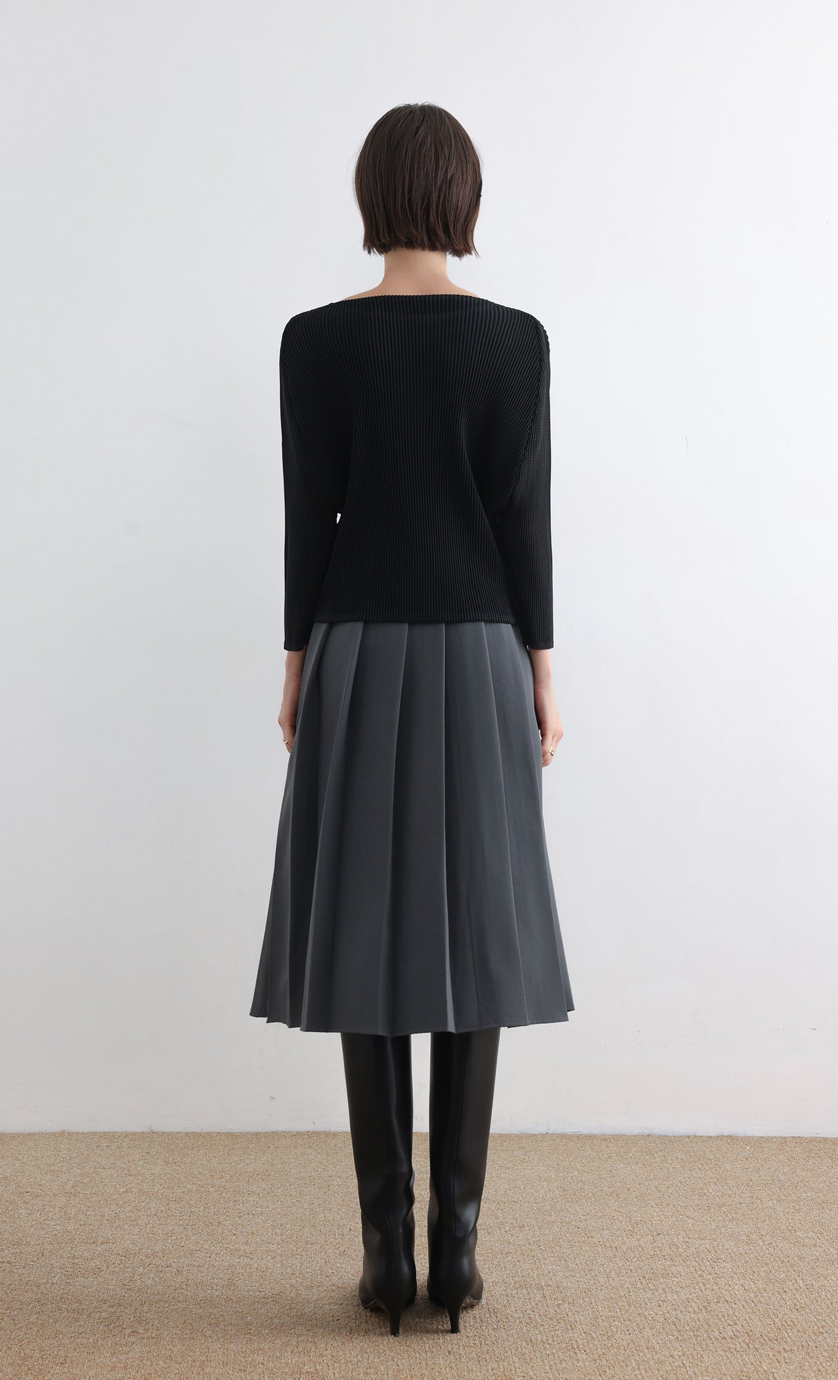 Rindy ray pleated Top_Black